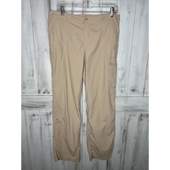 Columbia Pants - WOMENS COLUMBIA PFG BEIGE STRAIGHT LEG ARUBA ROLL UP‎ NYLON CONVERTIBLE PANTS 12